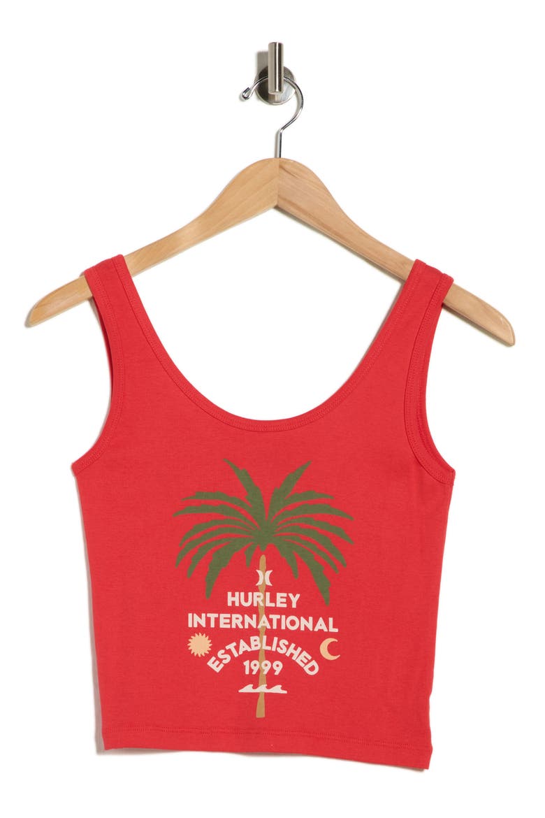 Honolulu Scoop Neck Crop Tank, Alternate, color, ROCOCCO RED