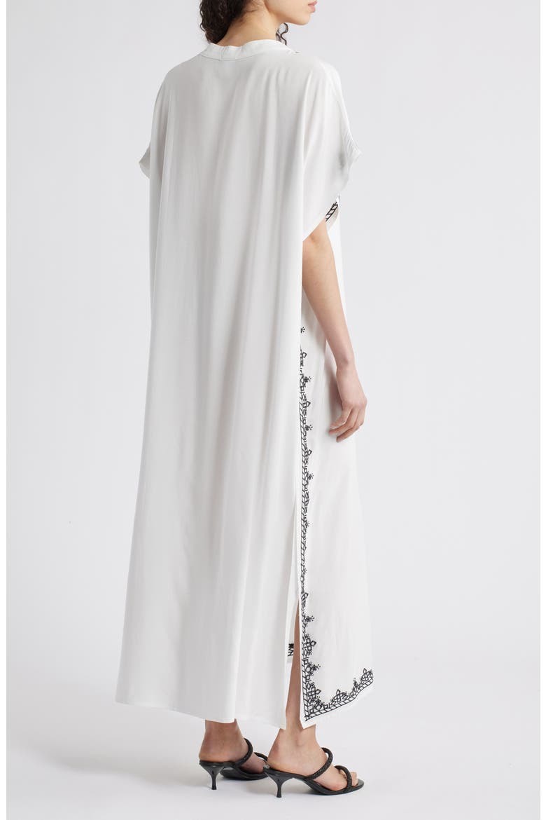 Evelina Embroidered Caftan, Alternate, color, WHITE