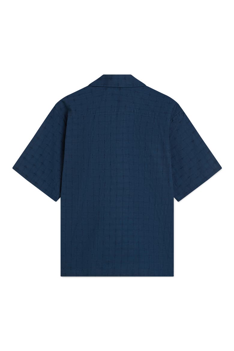 Windowpane Relaxed Fit Short Sleeve Button-Up Shirt, Alternate, color, PAGEANT BLUE