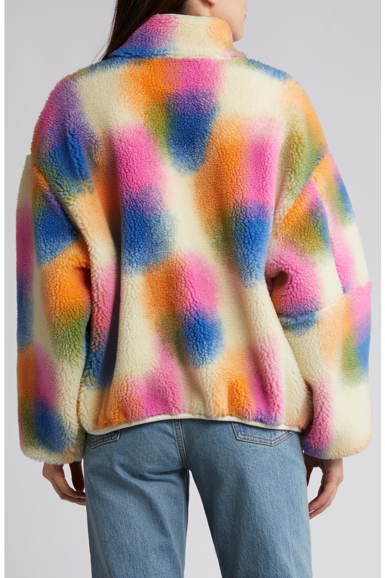Marlene Textured Fleece Zip-Up Jacket, Alternate, color, RAINBOW BLUR MULTI
