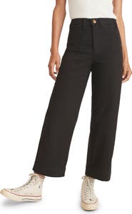 Marine Layer Bridget High Waist Slim Fit Wide Leg Ankle Pants