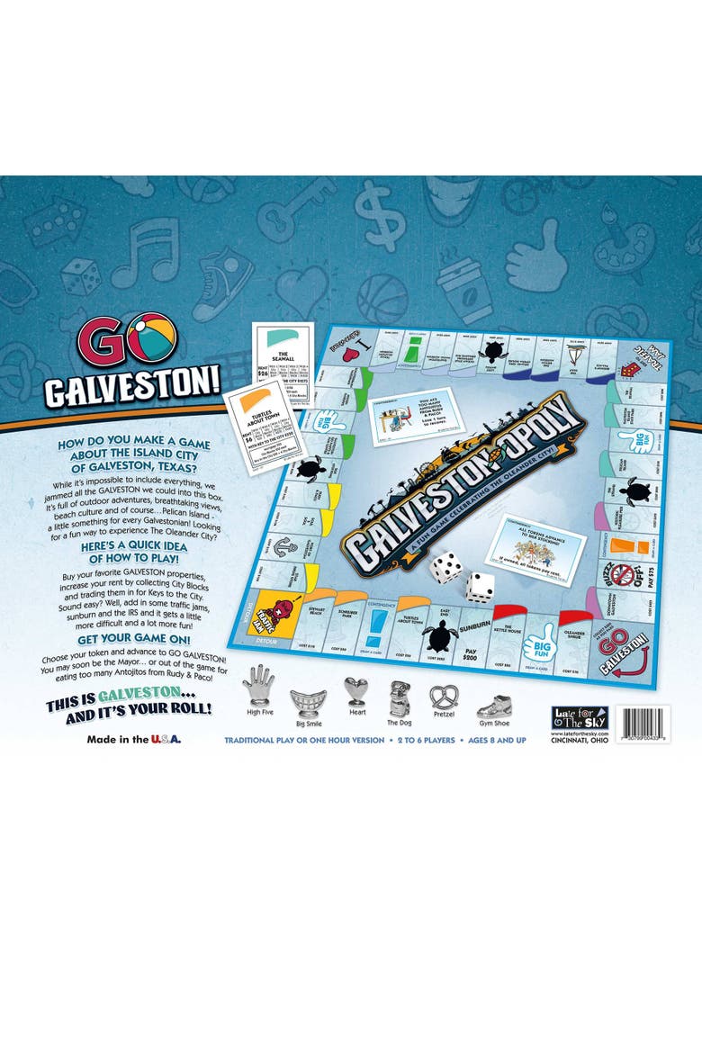 Galveston Opoly Board Game, Alternate, color, Multicolored