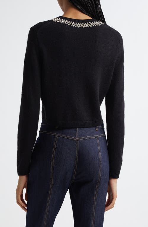 Cinq À Sept Isolde Floral Embroidered Cardigan In Black