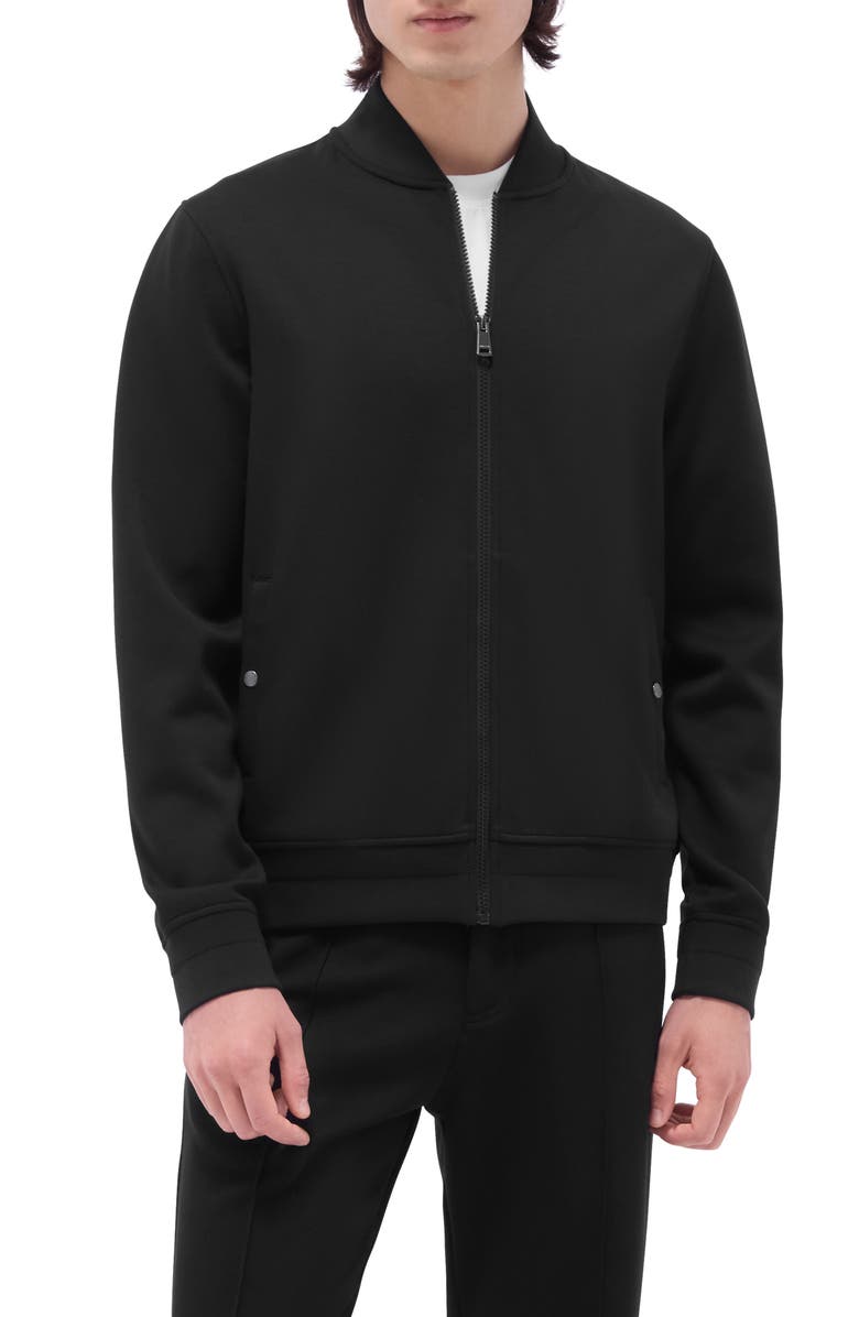 Bugatchi Soft Touch Knit Bomber Jacket, Main, color,