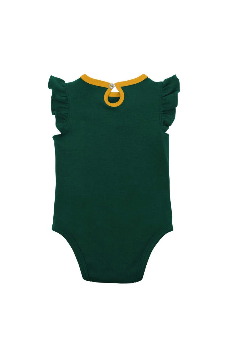 Outerstuff Newborn & Infant Green/Gold Oakland Athletics Three-Piece Love of Baseball Bib Bodysuit & Booties Set, Alternate, color, Green
