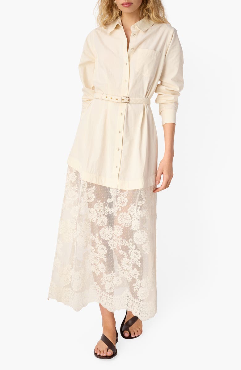 CAMI NYC Niveen Belted Shirtdress, Main, color, Macadamia