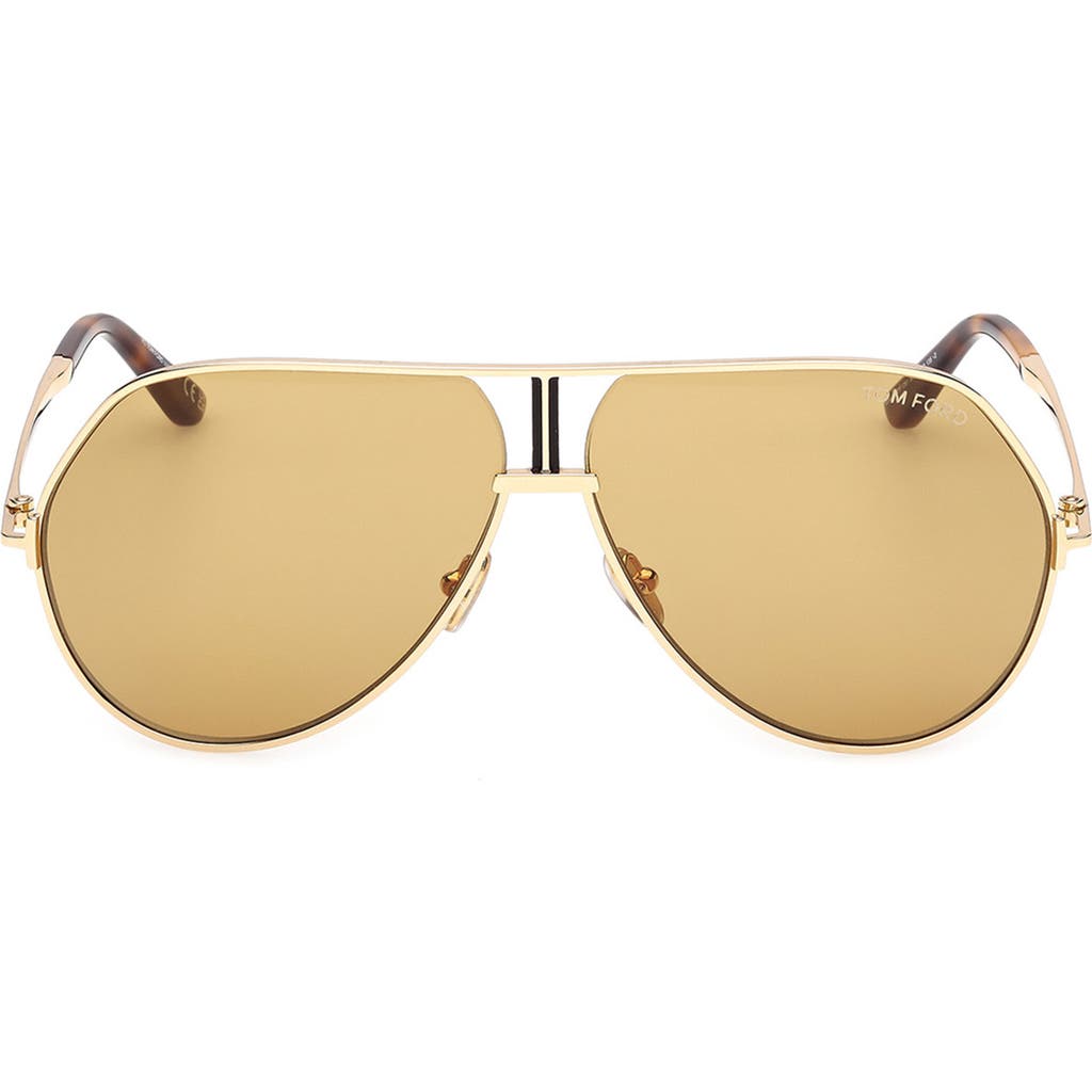 Tom Ford Rickie 63mm Oversize Navigator Sunglasses In Neutral
