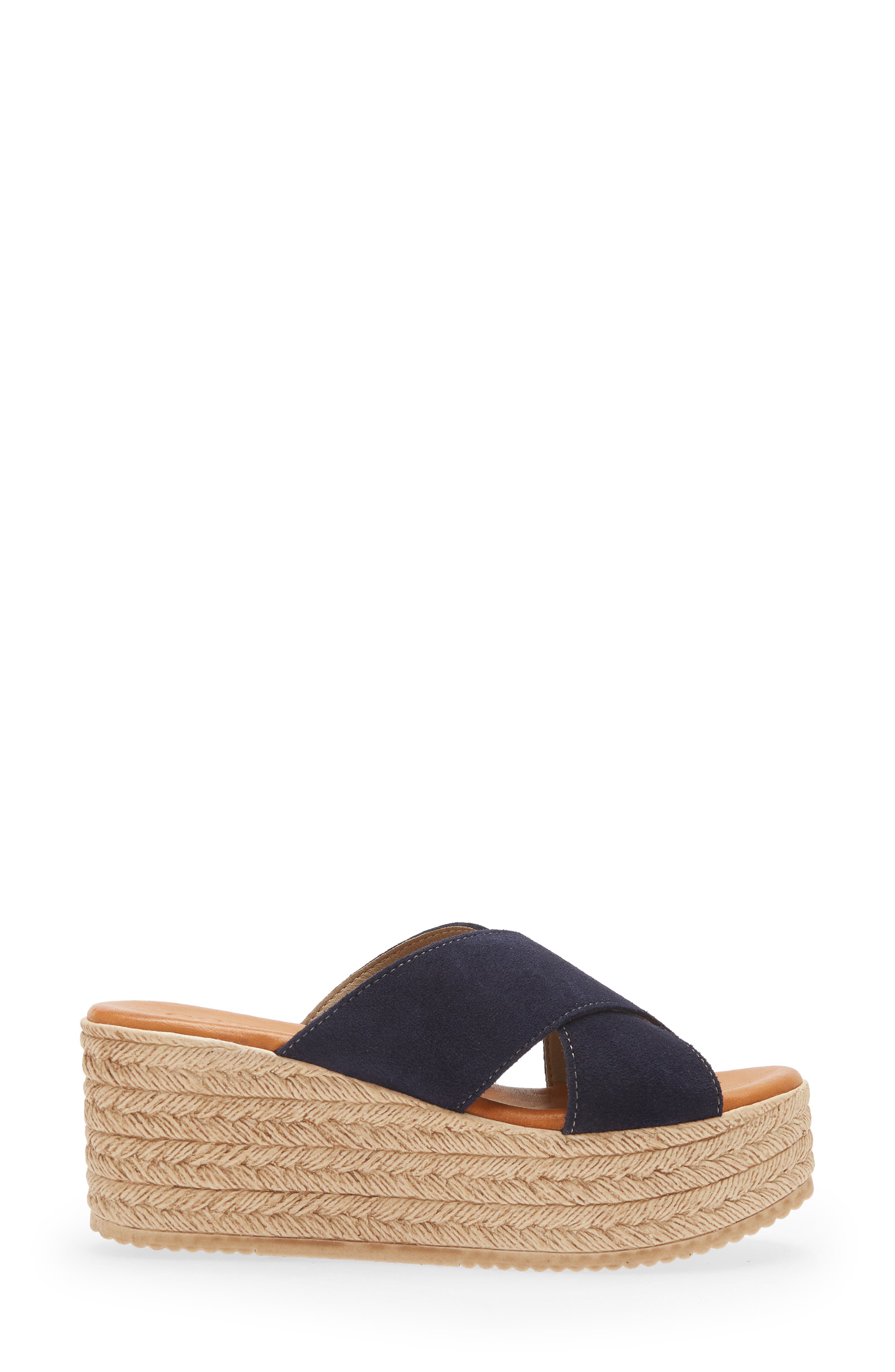 Cordani Bella Espadrille Wedge Sandal, Alternate, color, Navy Suede