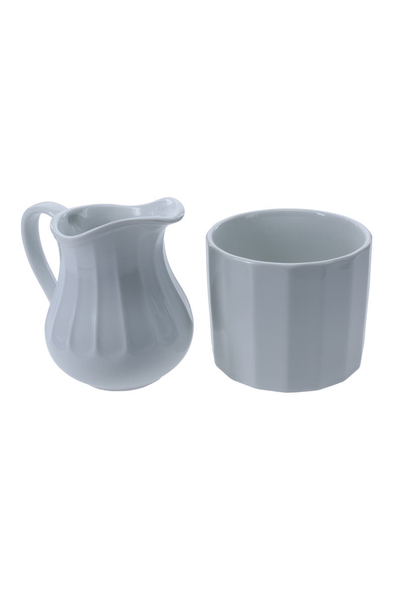 Paneled Sugar & Creamer Set, Main, color, WHITE