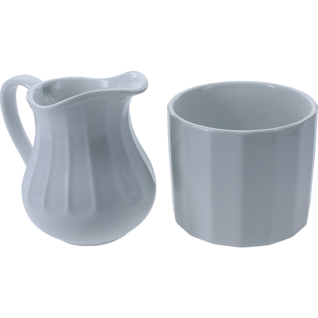 Bia Cordon Bleu Paneled Sugar & Creamer Set In White
