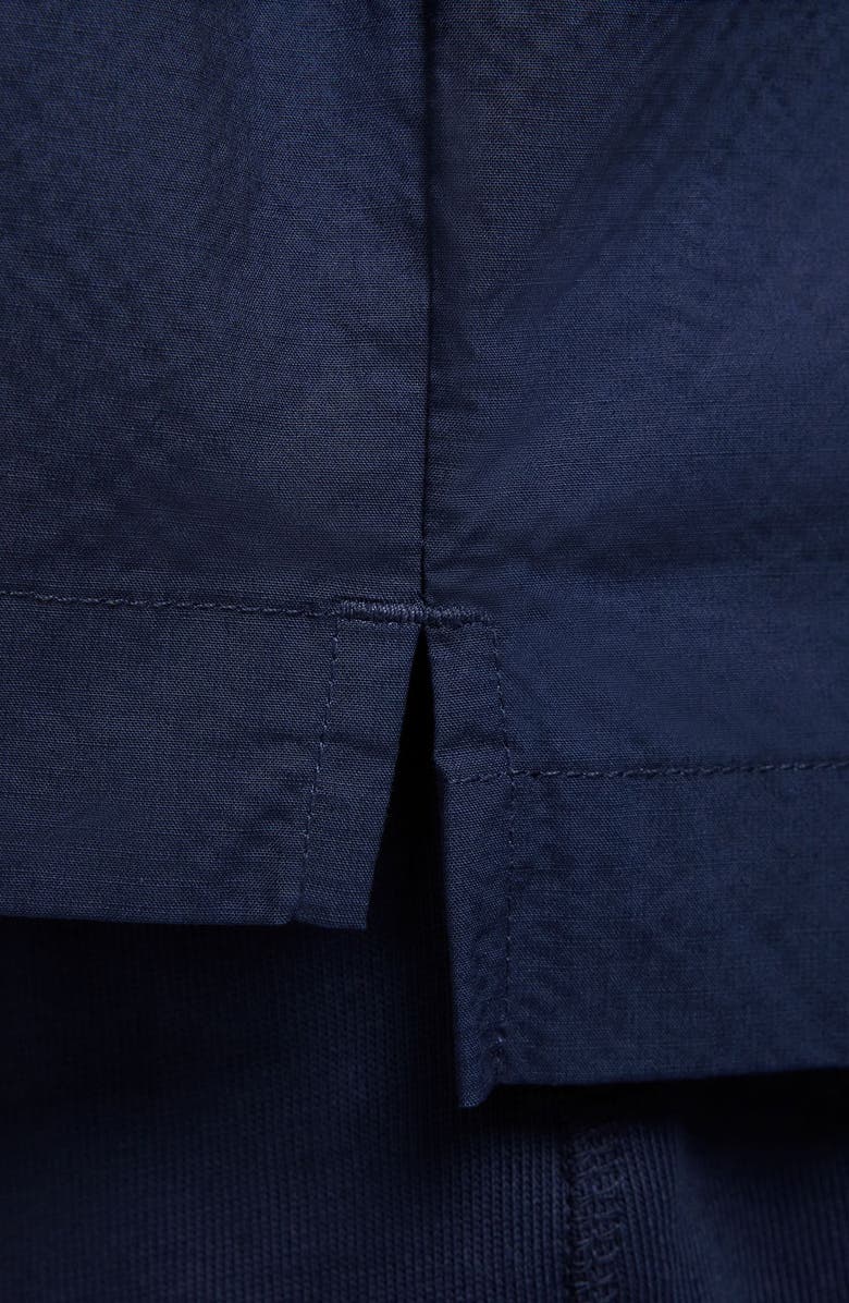 Nike Club Short Sleeve Button-Up Oversize Shirt, Alternate, color, Obsidian/ White