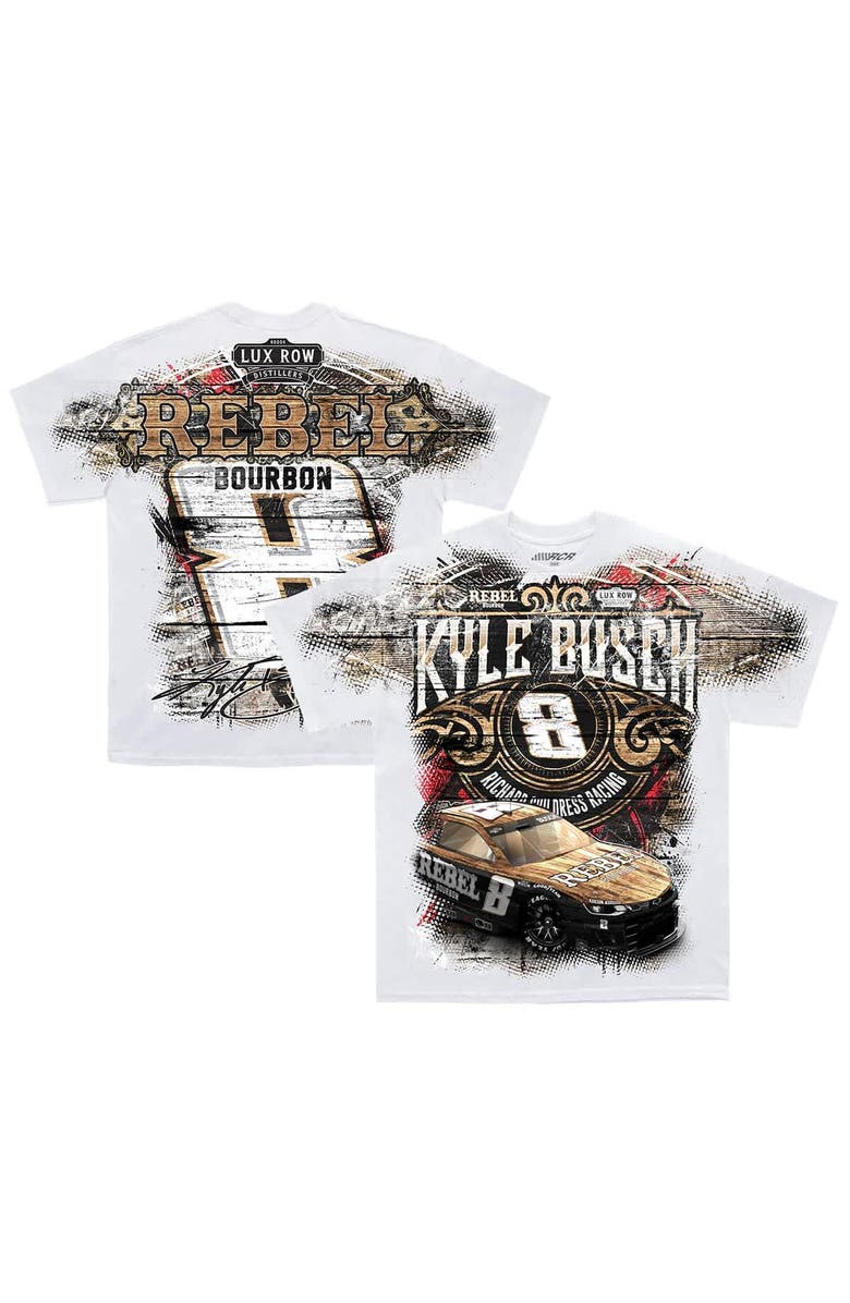 NASCAR Men's Richard Childress Racing Team Collection  White Kyle Busch #8 Rebel T-Shirt, Alternate, color, 