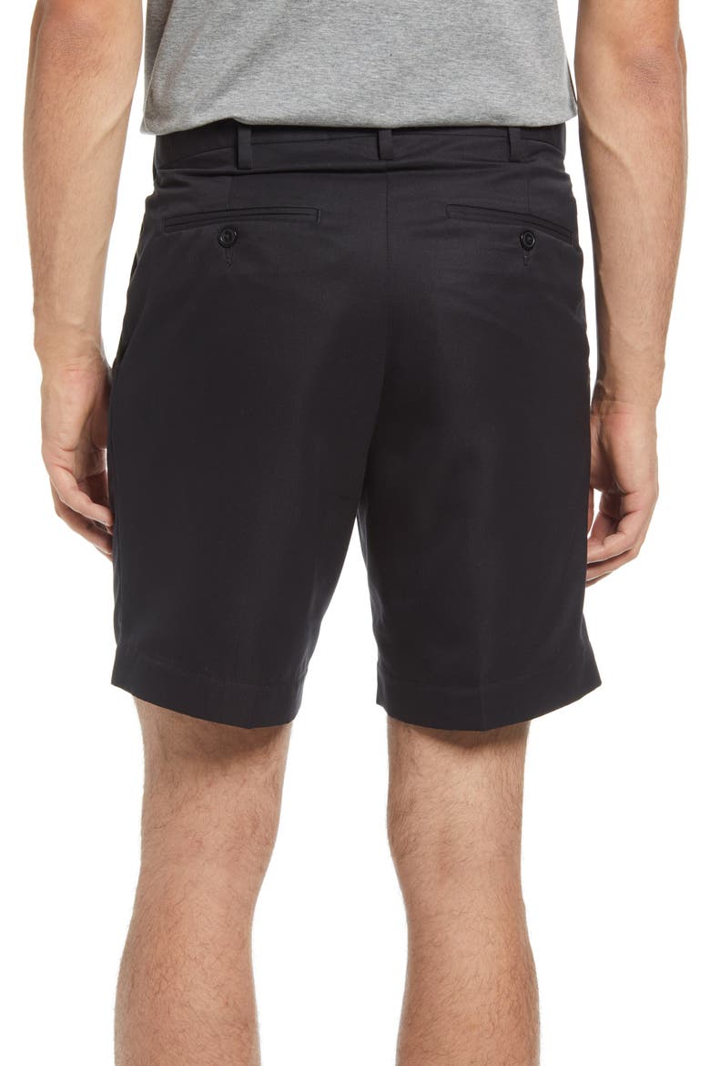 Microfiber Self Sizer Pleated Shorts, Alternate, color, BLACK