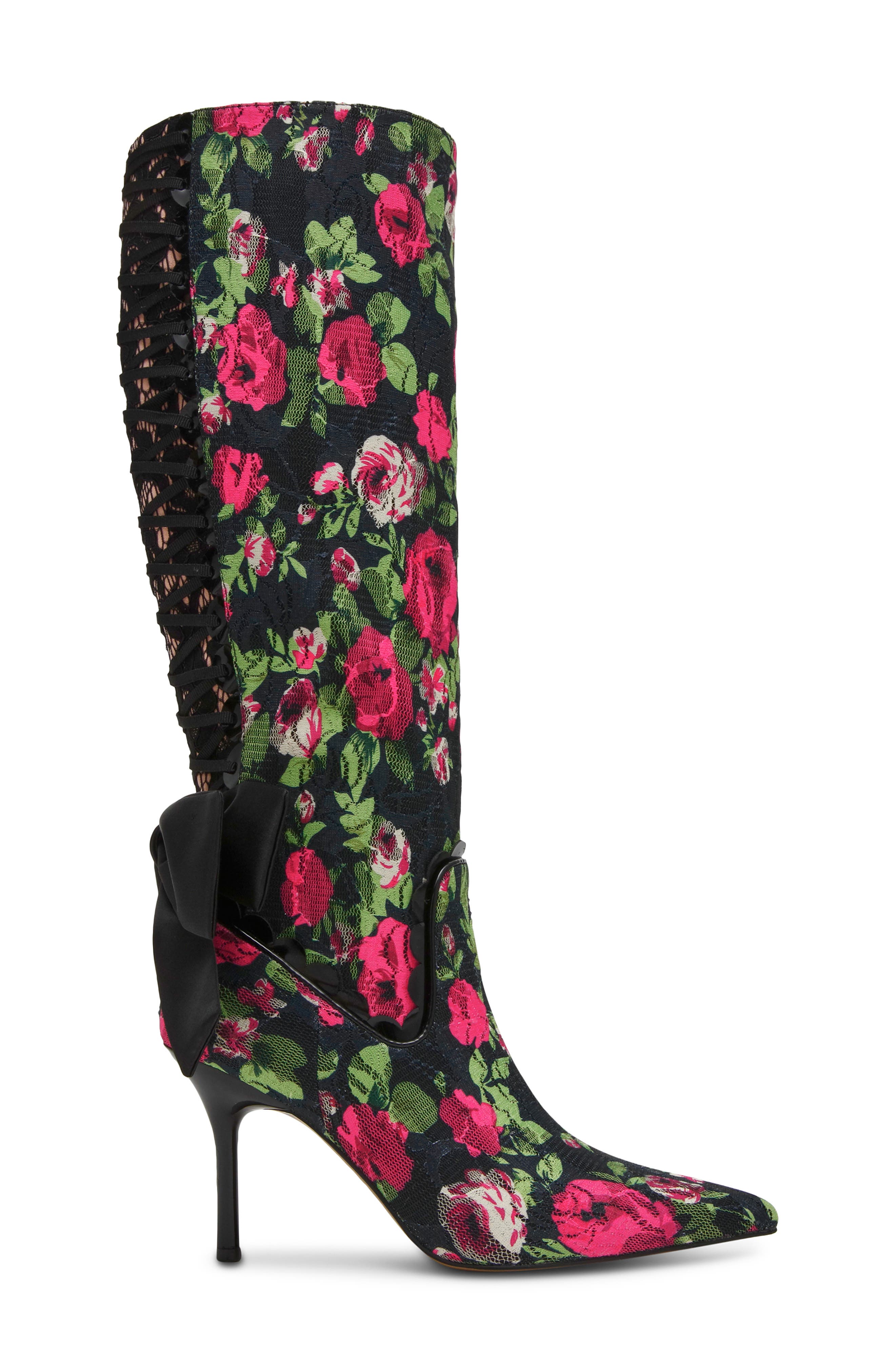 Vespar Knee High Boot, Alternate, color, BLACK ROSE