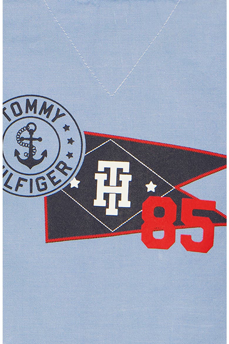 Logo Short Sleeve Button-Up Shirt & Shorts Set, Alternate, color, BLUE