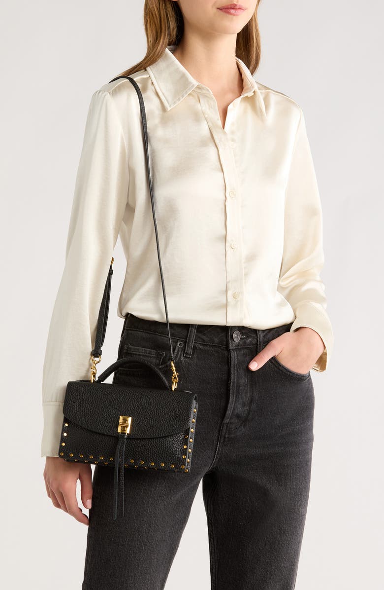 Rebecca Minkoff Darren Leather Crossbody Bag, Alternate, color, Black