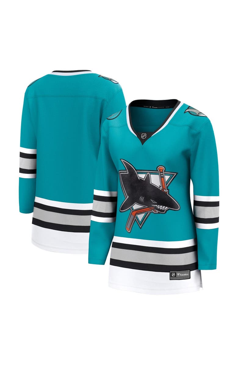FANATICS Women's Fanatics Branded Teal San Jose Sharks 30th Anniversary Premier Breakaway Team Jersey, Main, color, 