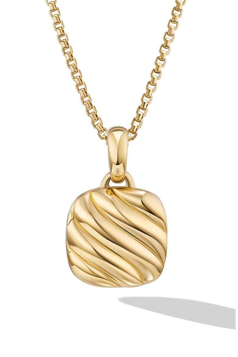Sculpted Cable 18K Yellow Gold Square Locket, 14.5mm, Main, color, 18K YELLOW GOLD
