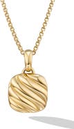 David Yurman Sculpted Cable 18K Yellow Gold Square Locket, 14.5mm