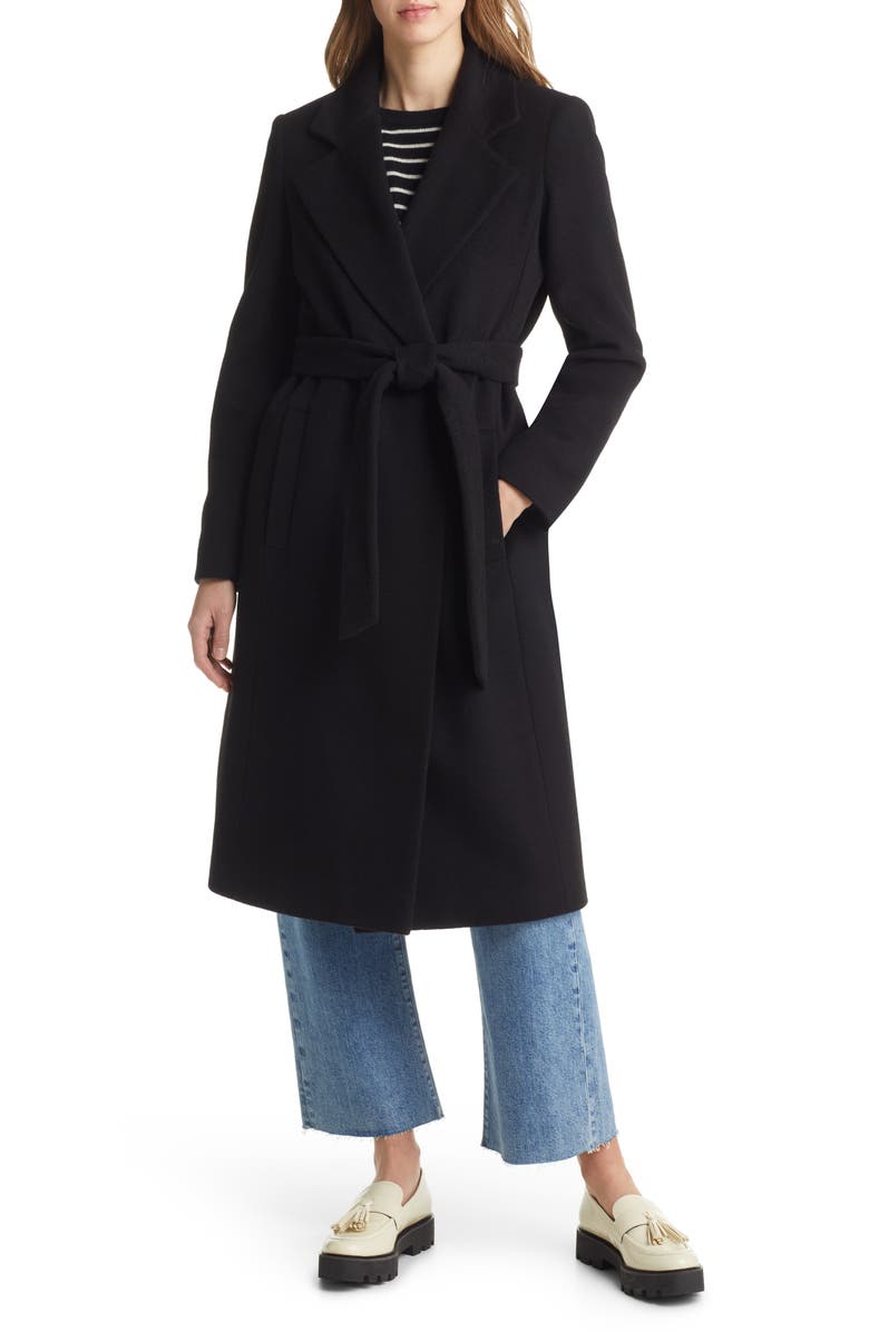 Sam Edelman Belted Wool Blend Coat, Main, color,
