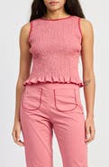 JACQUIE THE LABEL Ada Bow Back Smocked Sleeveless Top