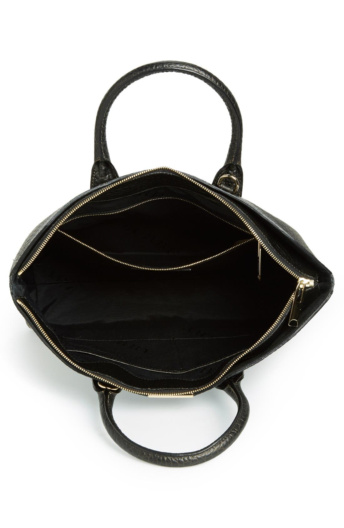 'Medium Dewsbury' Metallic Tote, Alternate, color, BLACK