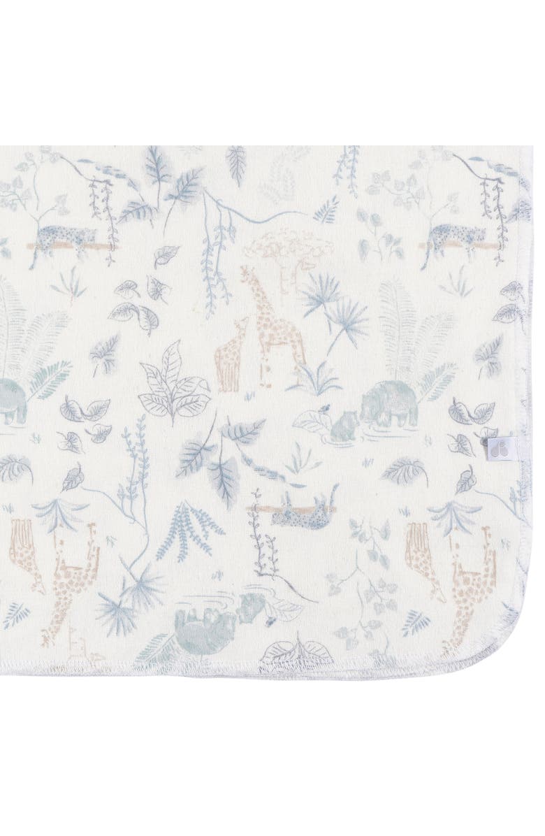 Just Born Blue Cotton Flannel Swaddles 4-Pack, Alternate, color, Giraffe