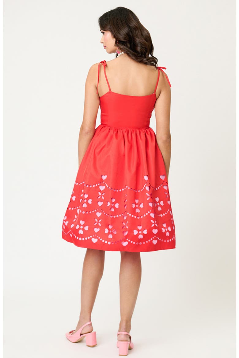 1950s Bobbie Swing Dress, Alternate, color, Red W/Pink Hearts