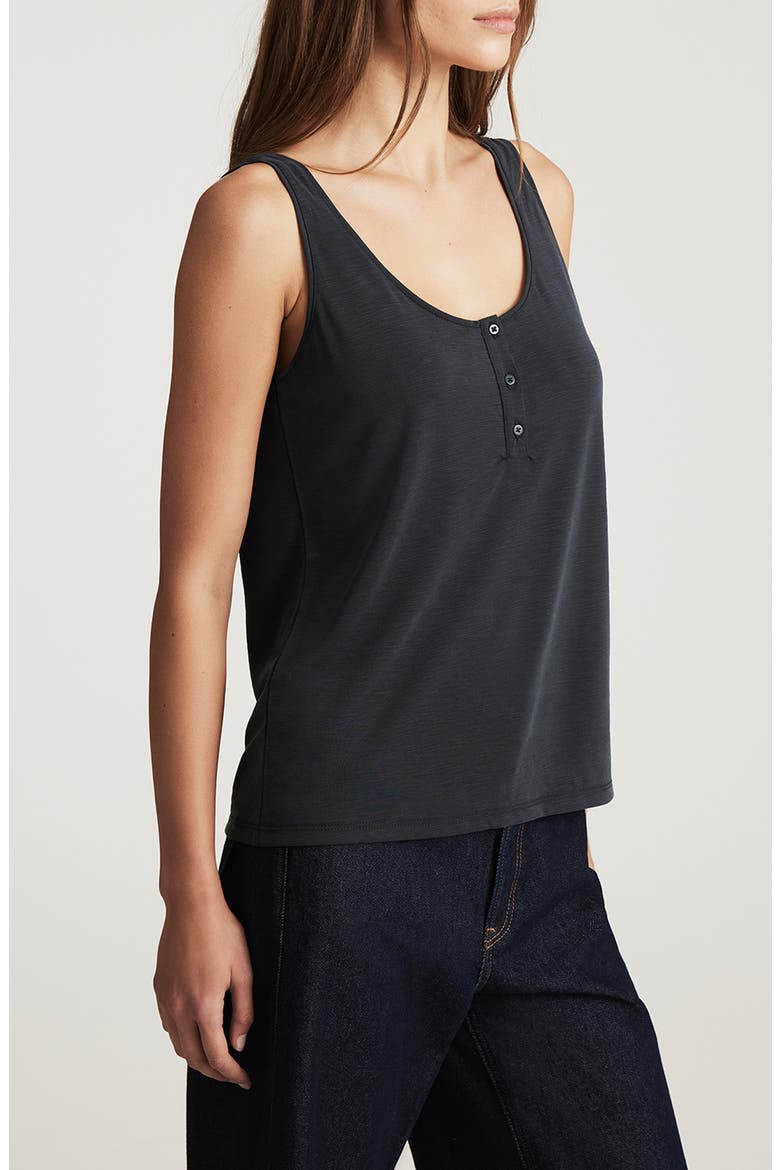 Henley Tank, Alternate, color, BLACK
