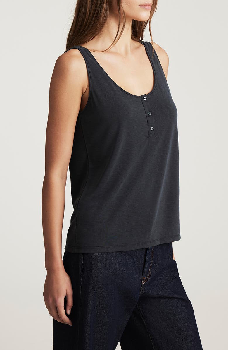 Mavi Jeans Henley Tank, Alternate, color, Black
