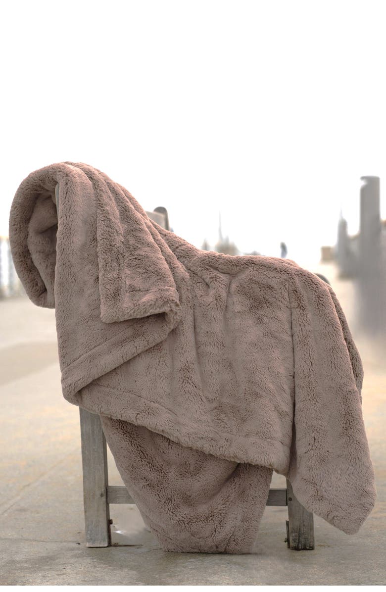 Sea To Me Blankets Carmel Faux Fur Throw, Alternate, color, Cashmere Taupe