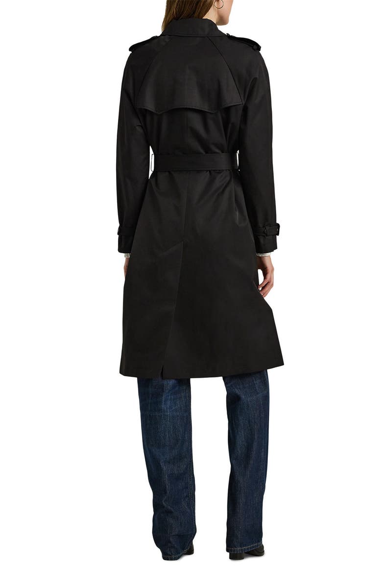 Belted Single Breasted Trench Coat, Alternate, color, BLACK