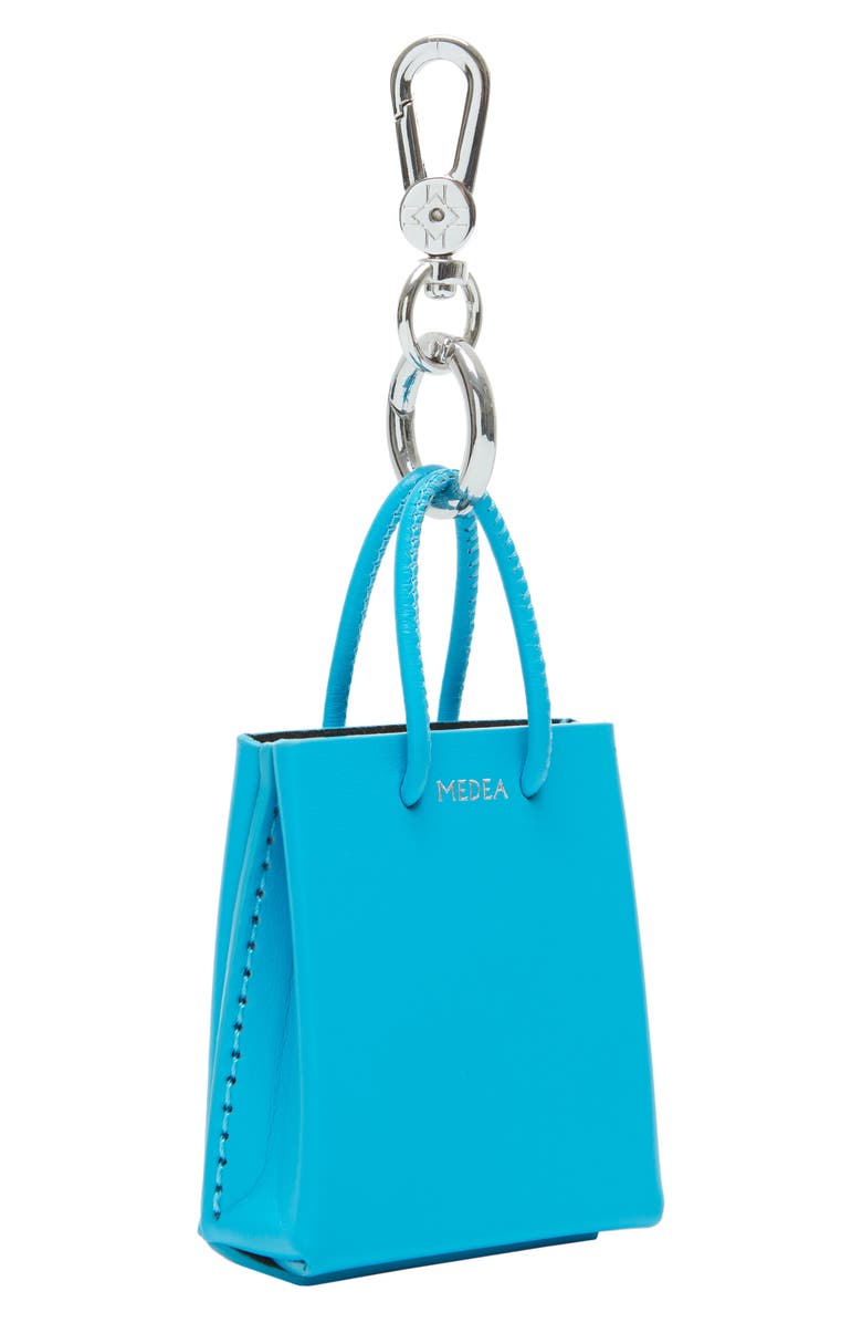 Medea Mini Leather Tote Key Chain, Main, color,