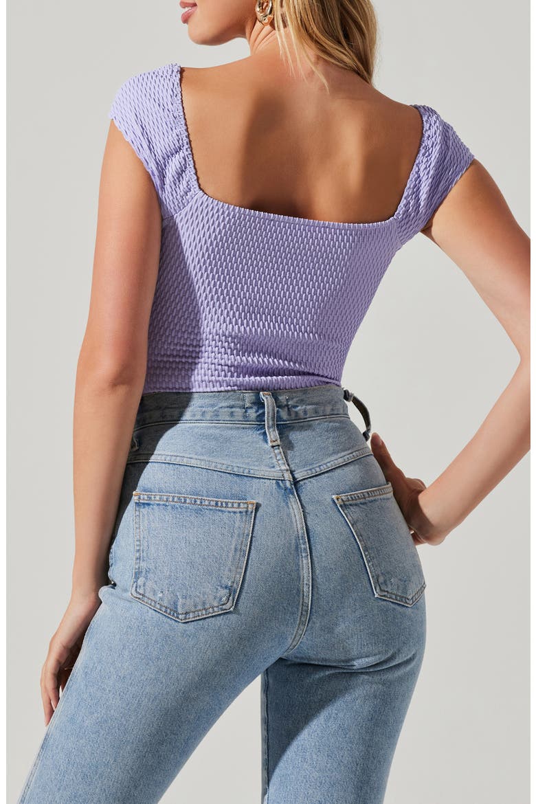 Ninette Textured Bodysuit, Alternate, color, LILAC