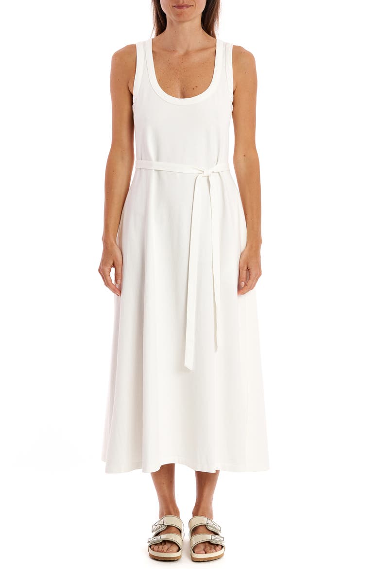 Andie Belted Sleeveless Cotton Dress, Main, color, WHITE