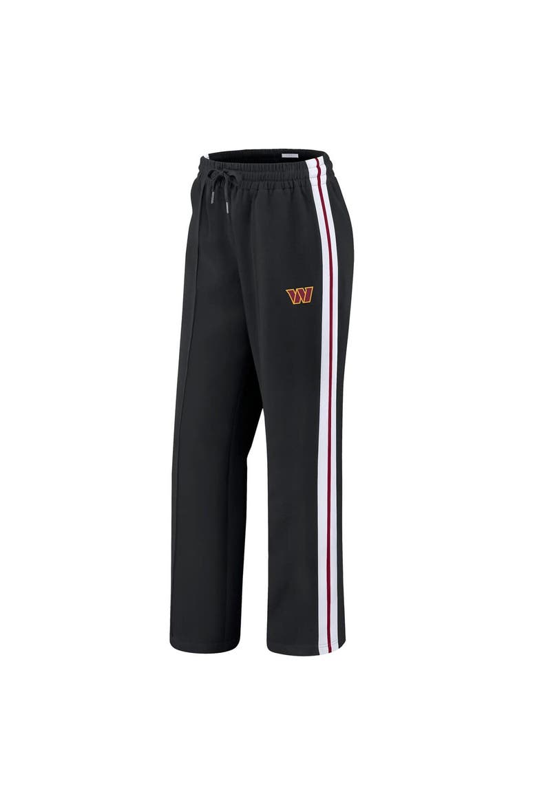 Women's WEAR by Erin Andrews Black Washington Commanders Color-Block Straight Leg Pants, Alternate, color, Black
