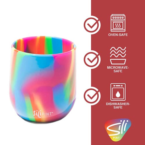 Silipint Silicone 12oz Stemless Wine Glasses 4 Pack Hippie Hops