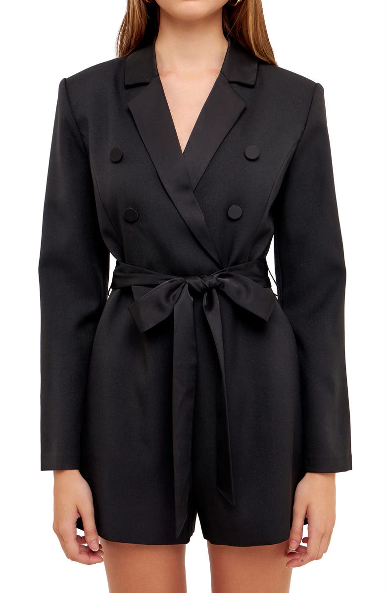 Endless Rose Notched Collar Long Sleeve Romper, Alternate, color, 