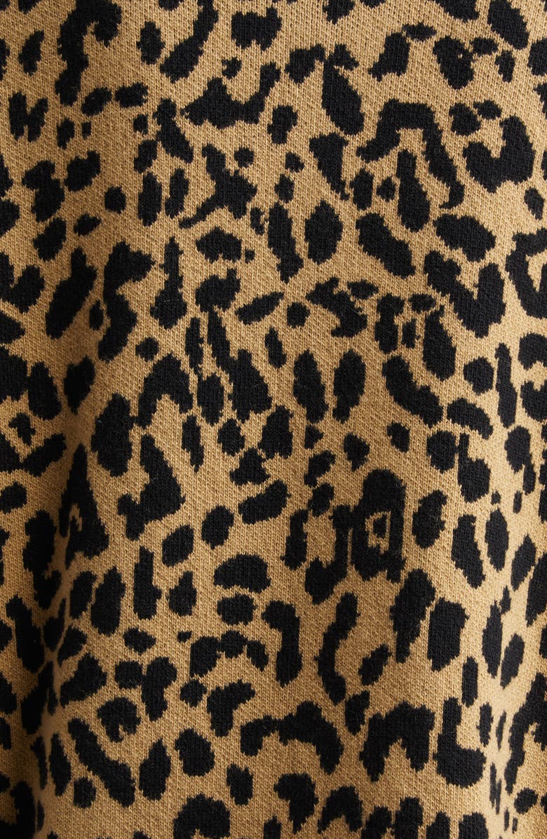 Valentino Leopard Jacquard Wool Cardigan, Alternate, color, Leopard