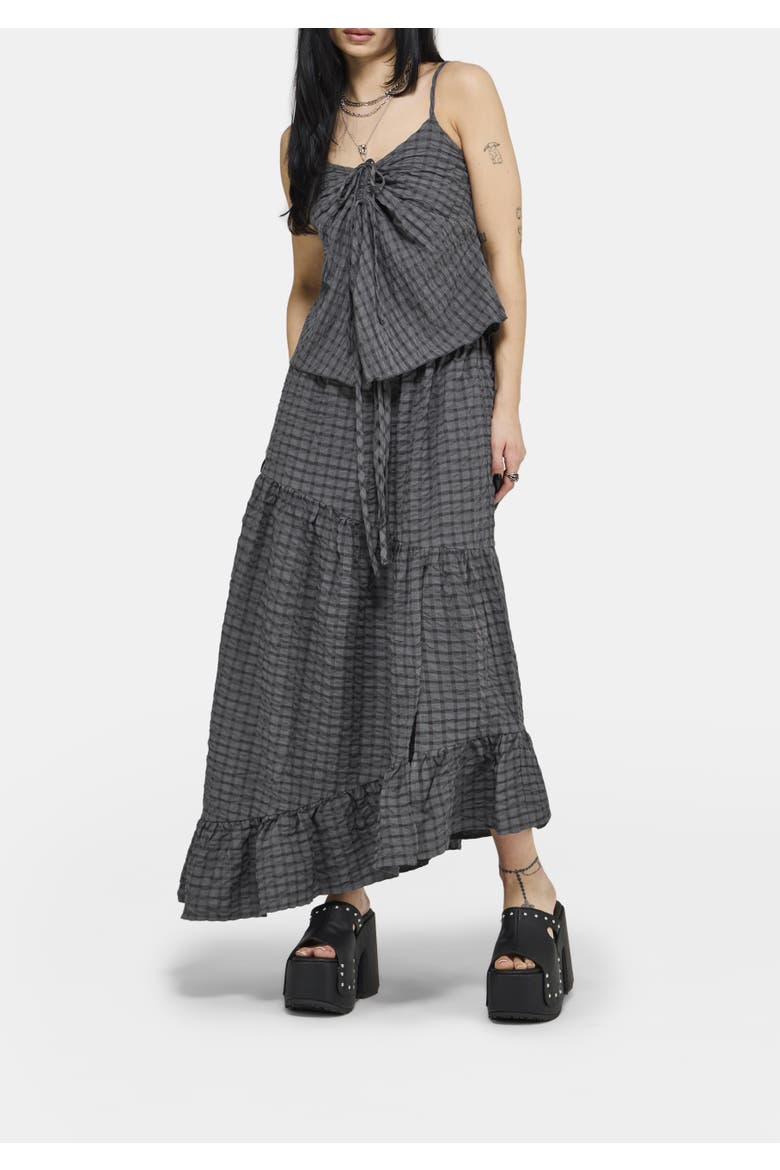 Nimira Check Asymmetrical Maxi Skirt, Alternate, color, Grey