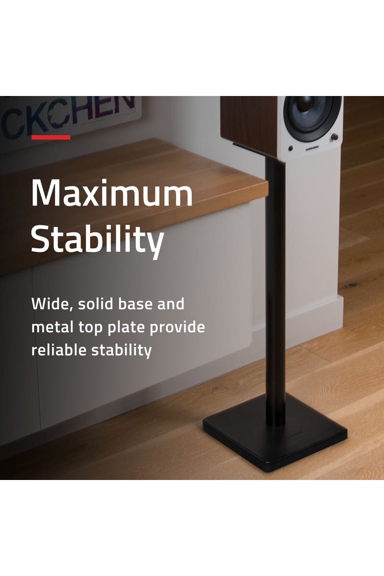 Speaker Stands for Surround Sound & Bookshelf Speakers Square Base/Pair, Alternate, color, Matte Black