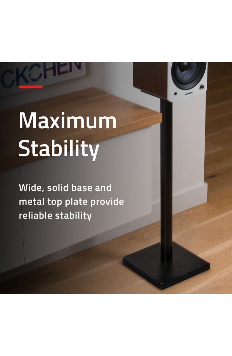 Fluance Speaker Stands for Surround Sound & Bookshelf Speakers Square Base/Pair, Alternate, color, Matte Black