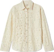 Brixton East Side Cotton Blend Lace Button-Up Shirt