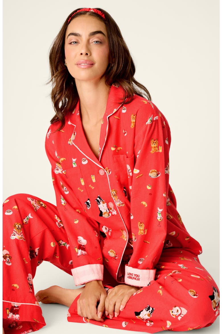 Flannel Pajamas, Alternate, color, DARK CORAL