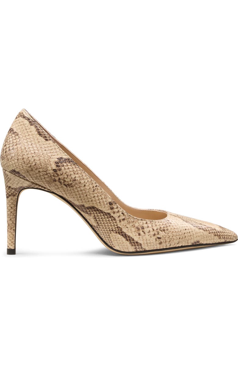 Stuart Weitzman Stuart Power 85 Snakeskin Embossed Pointed Toe Pump, Alternate, color,
