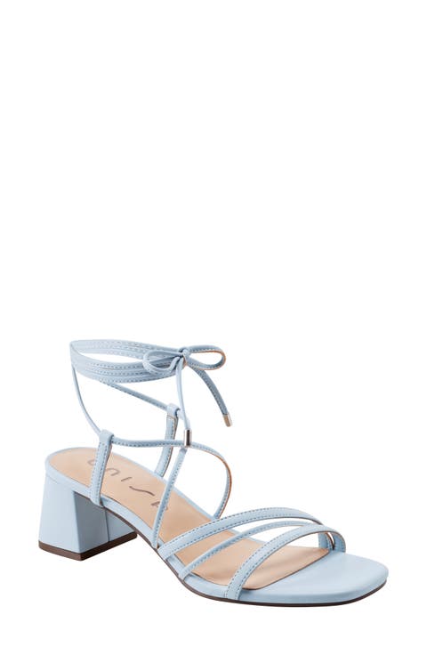 Platino Faux Leather Block Heel Sandal (Women)