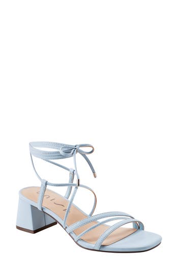 Unisa Platino Faux Leather Block Heel Sandal
