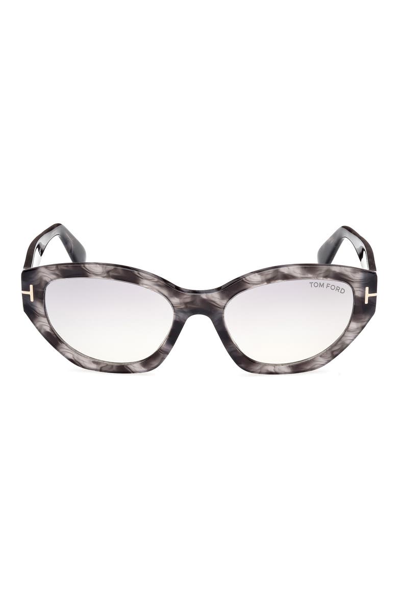 Penny 55mm Geometric Sunglasses, Main, color, BLACK HAVANA / T LOGO