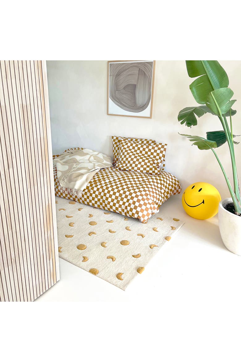 Moons rug, Alternate, color, Cream / Gold