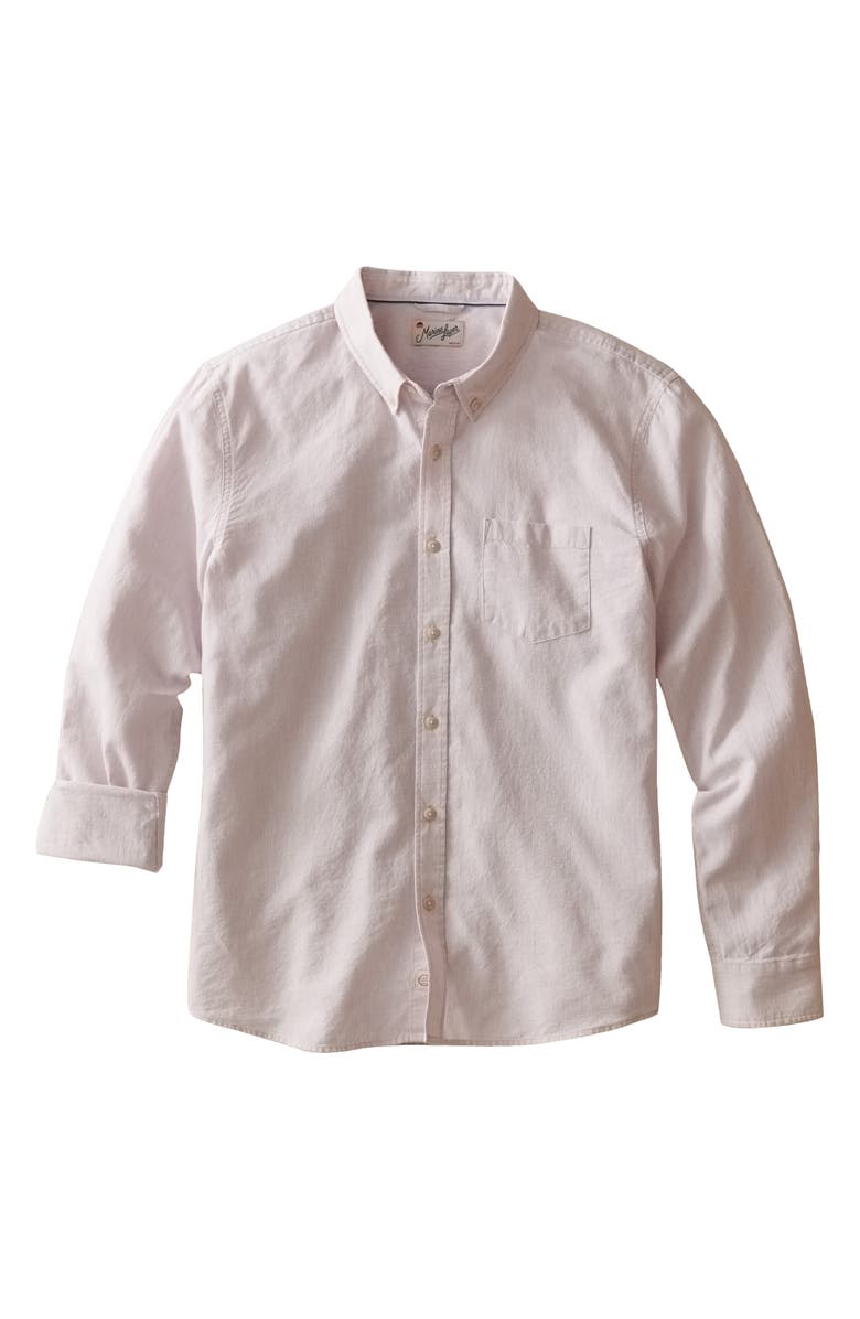 Marine Layer Better-than-Linen Hemp Blend Button-Up Shirt, Alternate, color, Lavender Mist Stripe